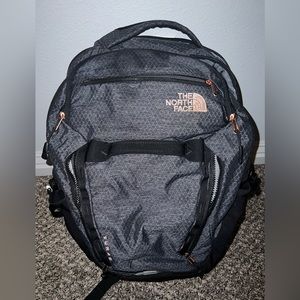 Northface Surge Backpack - Black Heather/Burnt Coral Metallic